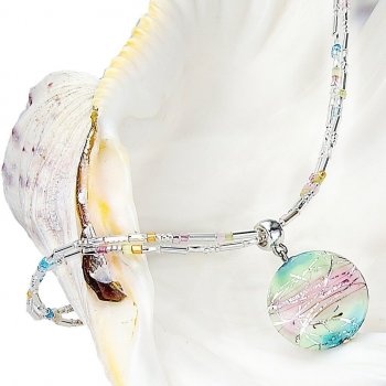 Lampglas Něžný dámský Sweet Childhood s perlou s ryzím stříbrem NP22