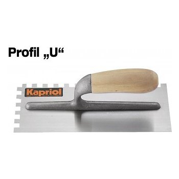 Hladítko ocelové zubové dřevěná rukojeť 280 x 120 / U 10 mm KAPRIOL