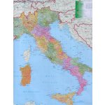 Stiefel Itálie - nástěnná mapa PSČ 100 x 140 cm Varianta: bez rámu v tubusu, Provedení: laminovaná mapa v lištách – Zbozi.Blesk.cz