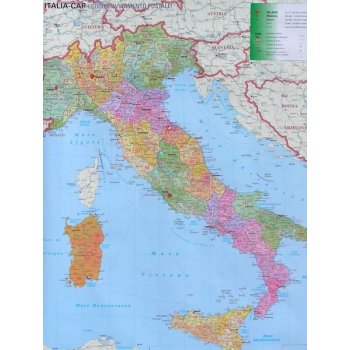 Stiefel Itálie - nástěnná mapa PSČ 100 x 140 cm Varianta: bez rámu v tubusu, Provedení: laminovaná mapa v lištách