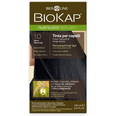 Biokap NutriColor Delicato barva na vlasy 1.00 černá přírodní 140 ml