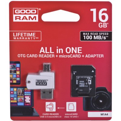 Goodram microSDHC 16 GB UHS-I U1 M1A4-0160R11 – Zbozi.Blesk.cz
