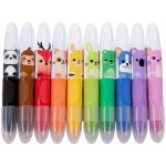 Derform Gelové voskové pastelky 10 barev vysouvací 469036 – Sleviste.cz