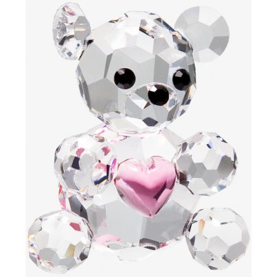 Preciosa Skleněná figurka Medvídek (mini) se srdcem z českého křišťálu Preciosa 0856 90 – Zboží Dáma