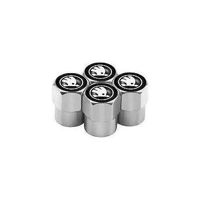 MJakes krytky ventilků hranaté stříbrné pro voty ŠKODA – Zboží Mobilmania