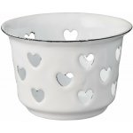 Ib Laursen Smaltovaný svícínek Hearts White, bílá barva, smalt – Zboží Dáma