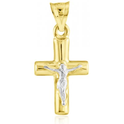 Gemmax Jewelry Zlatý přívěsek Ježíš Kristus na kříži GUPCN 37631