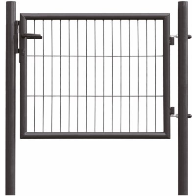 Jednokřídlá branka pro plot z drátěných plotových panelů, antracit, 75 x 100 cm – Zboží Mobilmania