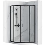 Sprchová kabina REA Look Black 90x90 + Sprchová vanička Look White – Sleviste.cz