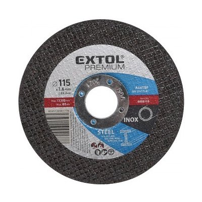 kotouč řezný na ocel/nerez, 115x1,6x22,2mm, EXTOL PREMIUM – Zboží Mobilmania