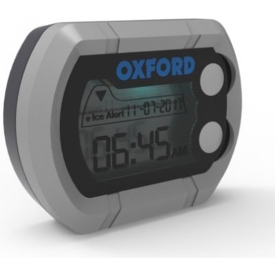 Oxford hodiny a teploměr na motocykl voděodolné, OXFORD (stříbrná) OX562 – Zboží Mobilmania