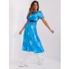 Dámské šaty Italy Moda midi šaty se vzorem -dhj-sk-17260.90-blue Tyrkysové