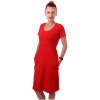 Těhotenské a kojící šaty Kojící šaty s kapsami Tea krátký rukáv červené