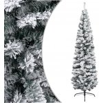 vidaXL Úzký umělý vánoční stromek zasněžený zelený 240 cm PVC – Zboží Dáma