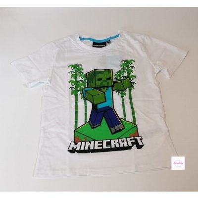 Fashion UK chlapecké / s krátkým rukávem minecraft Zombie bílé 100% bavlna – Zboží Dáma