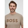 Pánské Tričko Boss bavlněné Boss Casual hnědá s potiskem 50481923