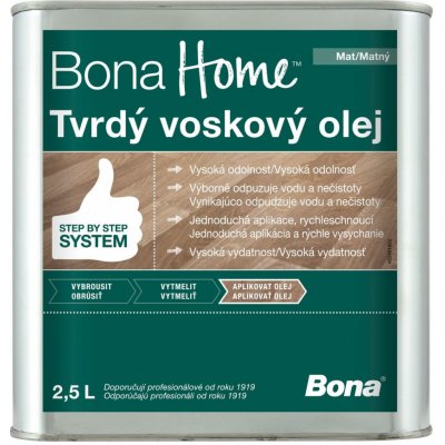 Bona home Tvrdý voskový olej 2,5 l Bezbarvý matný – Zbozi.Blesk.cz