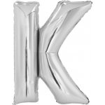 Amscan Písmeno K stříbrný foliový balónek 86 cm – Zboží Dáma