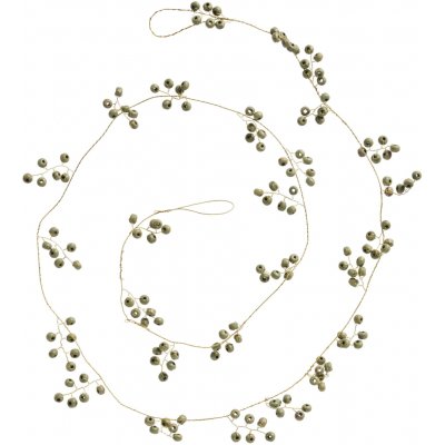 Ib Laursen Dekorativní girlanda Wooden Beads 127 cm, zelená barva, dřevo, kov – Zboží Dáma