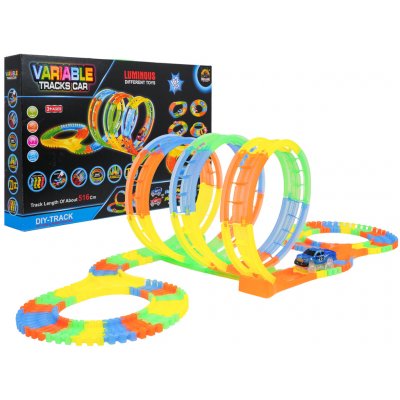 RKToys Svítící autodráha VARIABLE Speed Track 162 dílů se smyčkami – Zboží Dáma