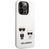 Pouzdro a kryt na mobilní telefon Apple Pouzdro Karl Lagerfeld and Choupette Liquid Silicone iPhone 14 Pro Max bílé