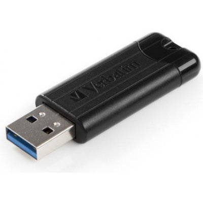 Verbatim USB flash disk, USB 3.0 (3.2 Gen 1), 64GB, PinStripe, Store N Go, černý, 49318, USB A, s vysuvnym konektorem