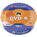 Médium pro vypalování Verbatim DVD-R 4,7GB 16x, bulk box, 10ks (43729)