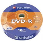 Verbatim DVD-R 4,7GB 16x, bulk box, 10ks (43729) – Sleviste.cz