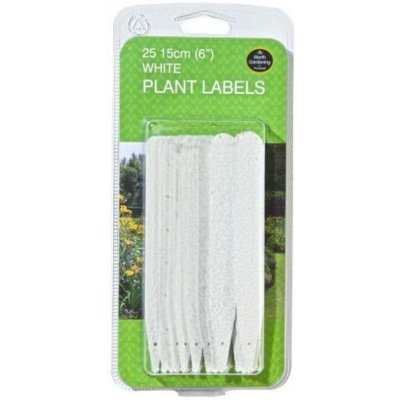 Garland Plant Label, 15cm bílé štítky popisovací 25 ks