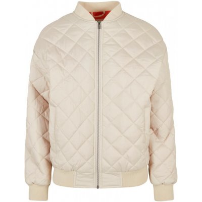 Ladies Oversized Diamond Quilted Bomber Jacket softseagrass