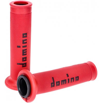 Gripy Domino A010 On-Road červená / černá s otevřenými konci 44597 | Zboží Auto