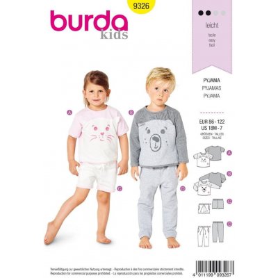 Burda Střih Burda 9326 - Dětské pyžamo – Zbozi.Blesk.cz