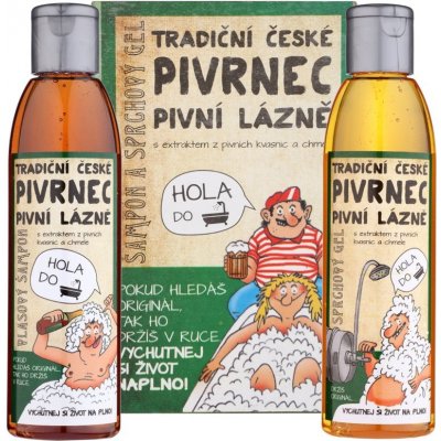 Bohemia Gifts & Cosmetics Pivrnec pivní vlasový šampon 200 ml + pivní sprchový gel 200 ml dárková sada – Zboží Mobilmania