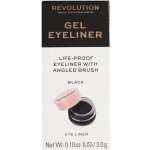 Makeup Revolution Gel Eyeliner Pot with Brush Gelová oční linka se štětečkem Black 3 g – Zboží Dáma