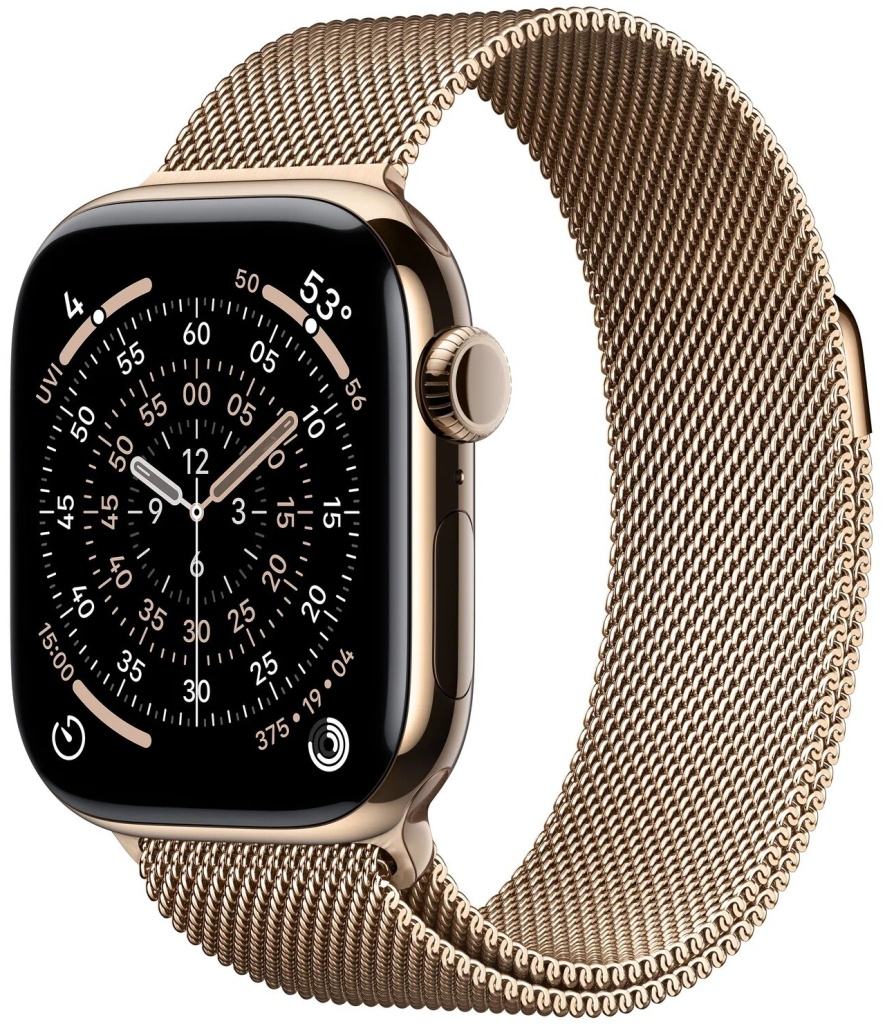 Apple Watch Series 11 GPS + Cellular 42mm Gold Titanium Case with Gold Milanese Loop MF8Y4WF/A