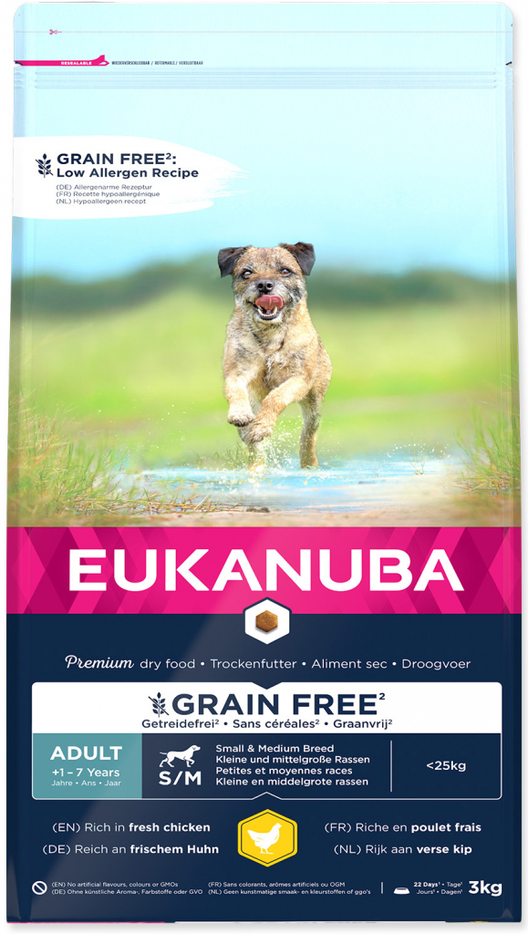 Eukanuba Adult Small Medium Breed Grain Free Chicken 3 kg