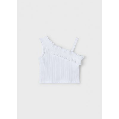 Mayoral tílko na jedno rameno s plisovanou aplikací bílé – Zboží Dáma