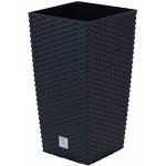 Prosperplast Květináč ratanový s vložkou vysoký Rato square 26,5x26,5 cm objem 26,6 L antracit – Zbozi.Blesk.cz