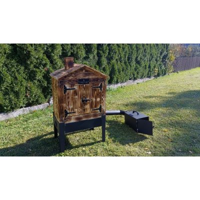 OHENVZAHRADE.CZ Dřevěná udírna Bestla s kováním a festovníma nohama – Zboží Dáma