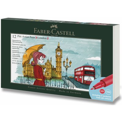 Faber-Castell 267137 Popisovače Pitt Artist Pen London 12 ks – Zboží Živě