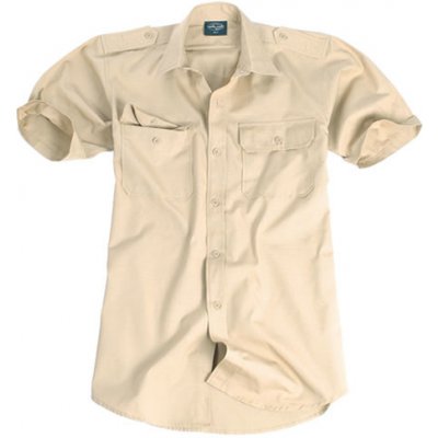 Mil-Tec Košile tropical krátký rukáv na knoflíky Khaki