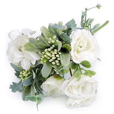 Umělé kytice růže, hortenzie - 1 krémová nejsvět. – Zboží Mobilmania