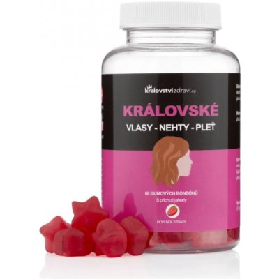 Kralovstvizdravi.cz Královské vlasy, nehty, pleť s biotinem a vitamíny B5, B6, B12 60 gumových bonbónů – Hledejceny.cz