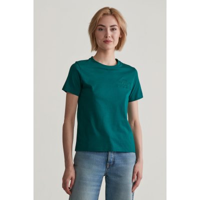 GANT REG TONAL SHIELD SS T-SHIRT zelená – Zboží Mobilmania