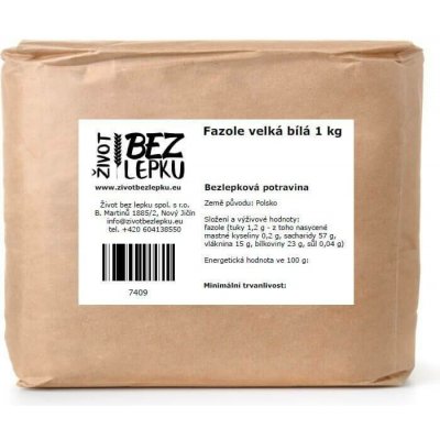 Život bez lepku Fazole velká bílá 1 kg – Hledejceny.cz