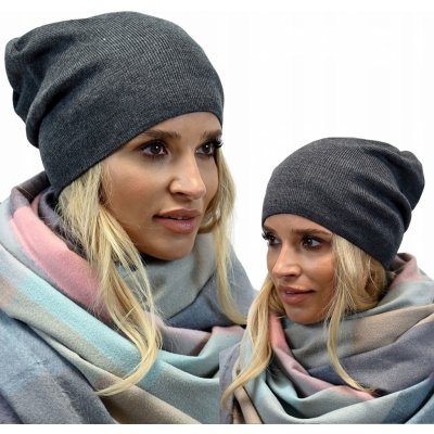 Fashionweek dámská čepice beanie šmoulinka ZIZI-P2 grafitová – Zboží Mobilmania