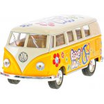 Kinsmart Autobus VW Peace and love na zpětné natažení Žlutá – Hledejceny.cz