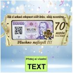 Bezvadný dárek Dřevěná obálka na peníze k výročí 70 let – Sleviste.cz