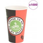 vidaXL Papírové kelímky na kávu s víčky 1000 pcs 16oz 400ml – Hledejceny.cz