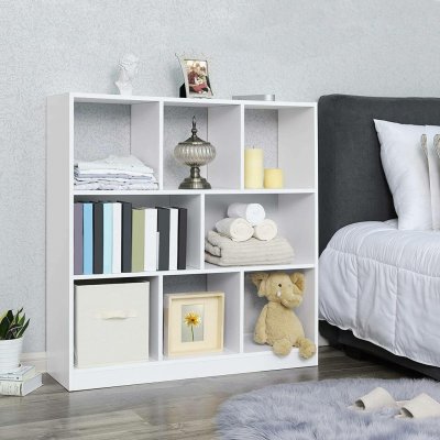 Vasagle Bílá knihovna LBC52WT 97x30x100 cm – Hledejceny.cz